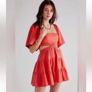 Free People Cross of Sunlight Cutout Mini Dress